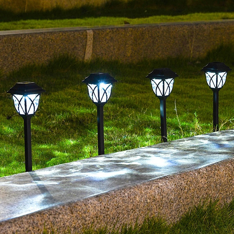 Solar Pathway Lights 4 Pack 17 Inch LED Waterproof Garden | Lumfield