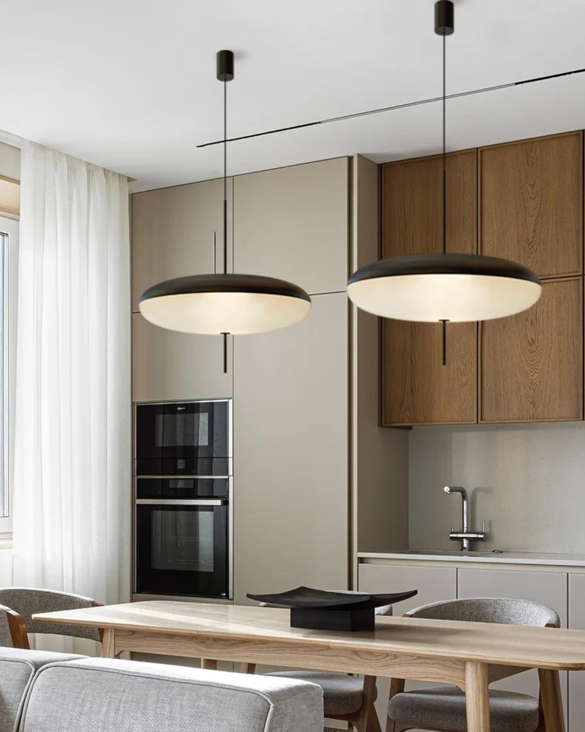 Pendant Light Floating Acrylic Metal Two-Tone Minimalist Modern Dining Room Living Room | Lumfield