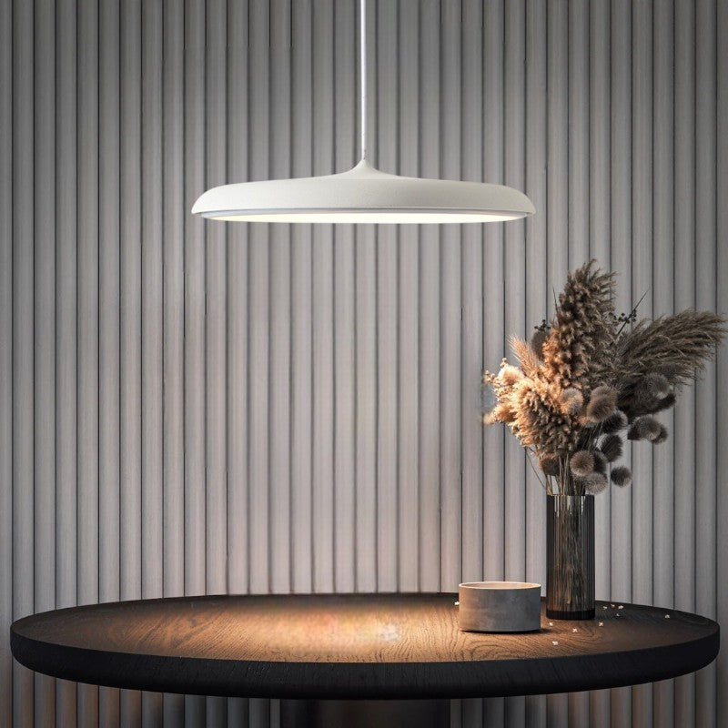 Scandinavian Ultra Thin Disc Pendant Light Diffused LED Modern Interior 25cm 40cm | Lumfield