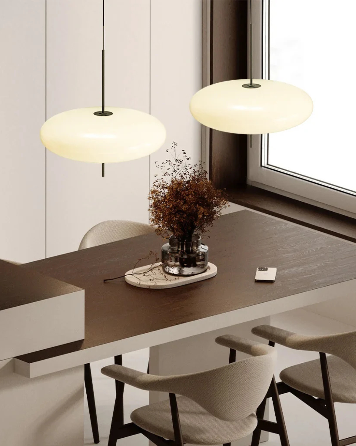 Pendant Light Floating Acrylic Metal Two-Tone Minimalist Modern Dining Room Living Room | Lumfield