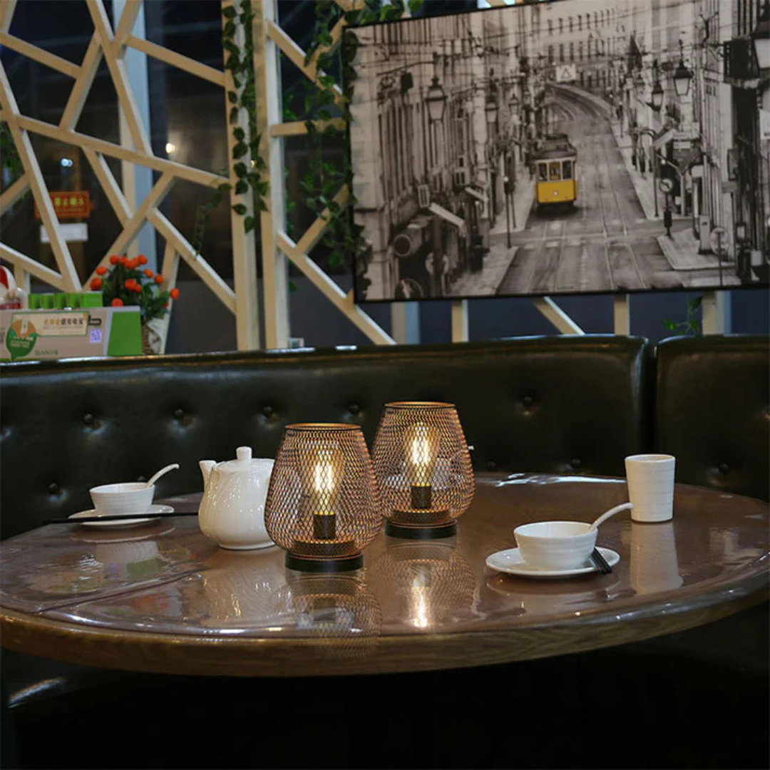 Wireless LED Lantern Rechargeable Modern Metal Indoor Outdoor Table Light | Lumfield