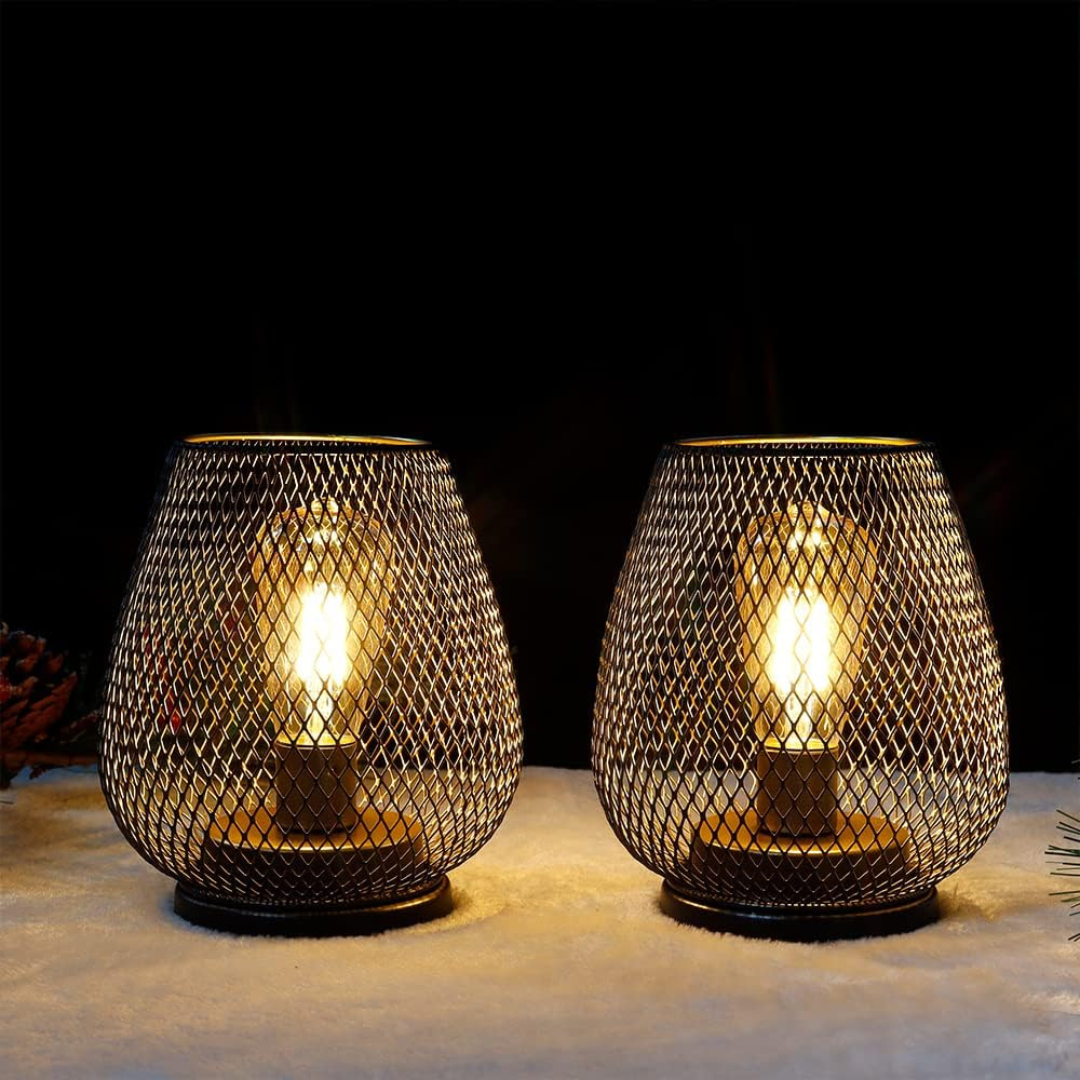 Wireless LED Lantern Rechargeable Modern Metal Indoor Outdoor Table Light | Lumfield