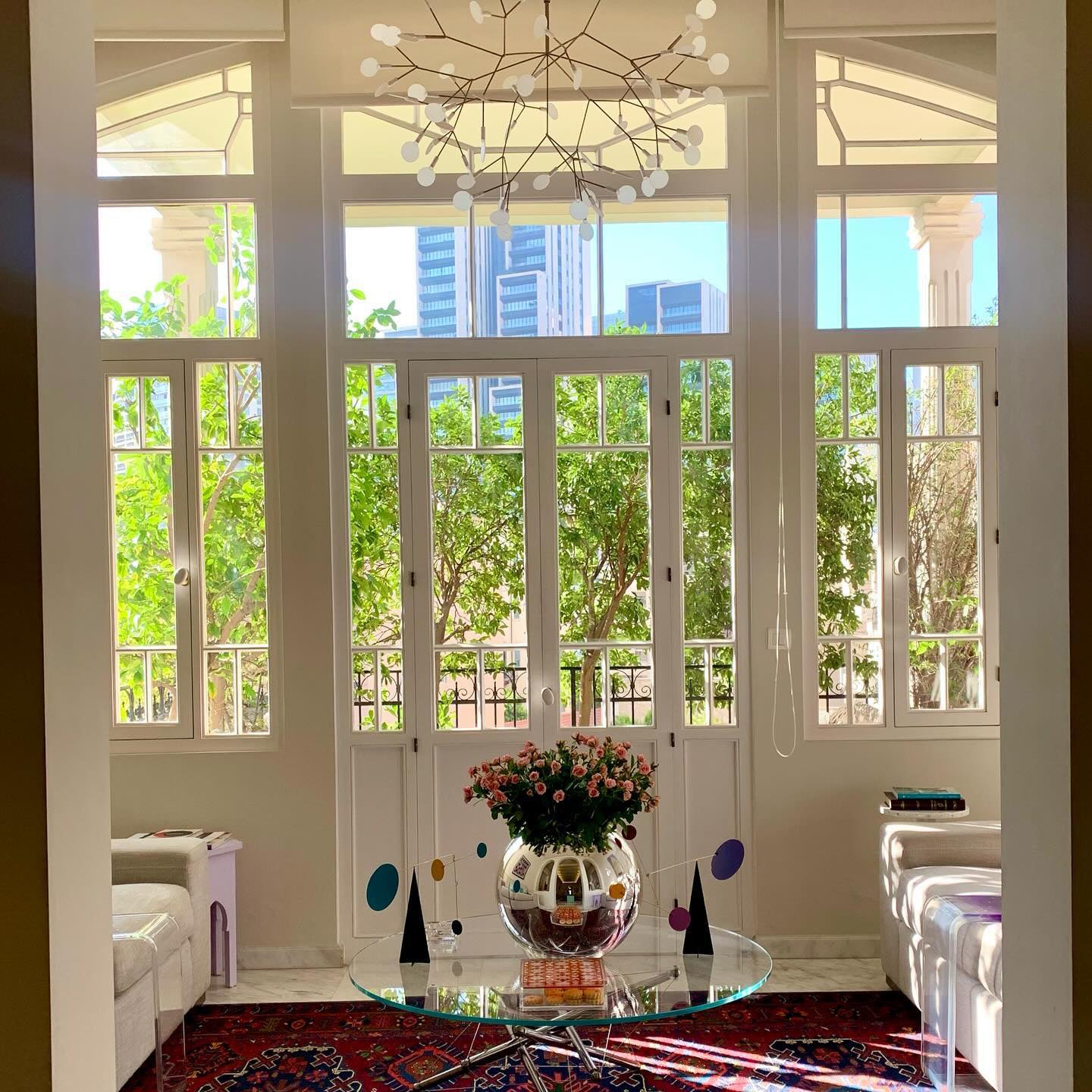 Heracleum Chandelier Organic LED Branch Design Black Rose Gold White Dimmable Remote High Ceiling | Lumfield