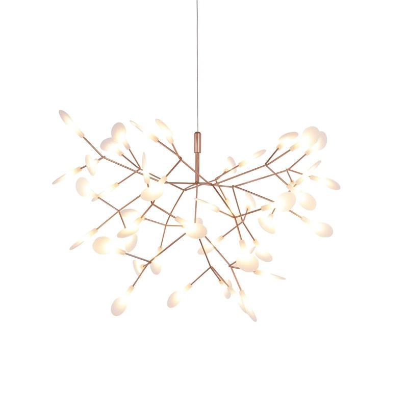 Heracleum Chandelier Organic LED Branch Design Black Rose Gold White Dimmable Remote High Ceiling | Lumfield
