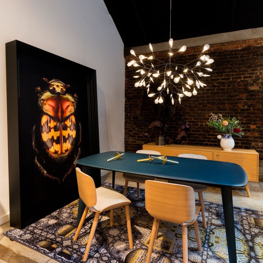 Heracleum Chandelier Organic LED Branch Design Black Rose Gold White Dimmable Remote High Ceiling | Lumfield