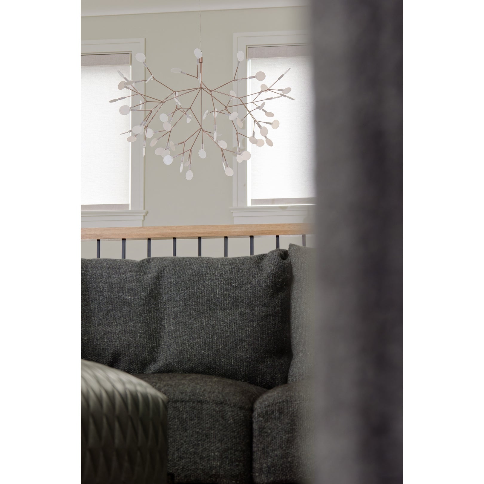 Heracleum Chandelier Organic LED Branch Design Black Rose Gold White Dimmable Remote High Ceiling | Lumfield