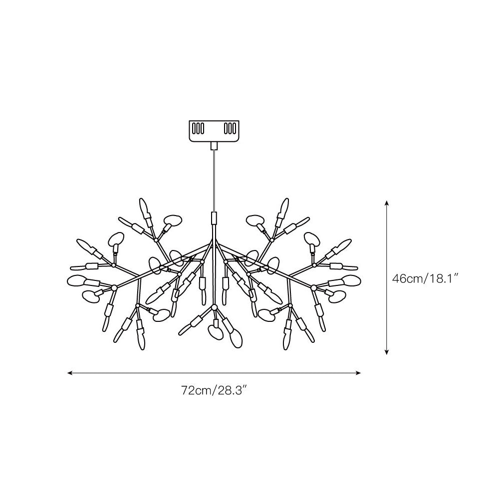 Heracleum Chandelier Organic LED Branch Design Black Rose Gold White Dimmable Remote High Ceiling | Lumfield