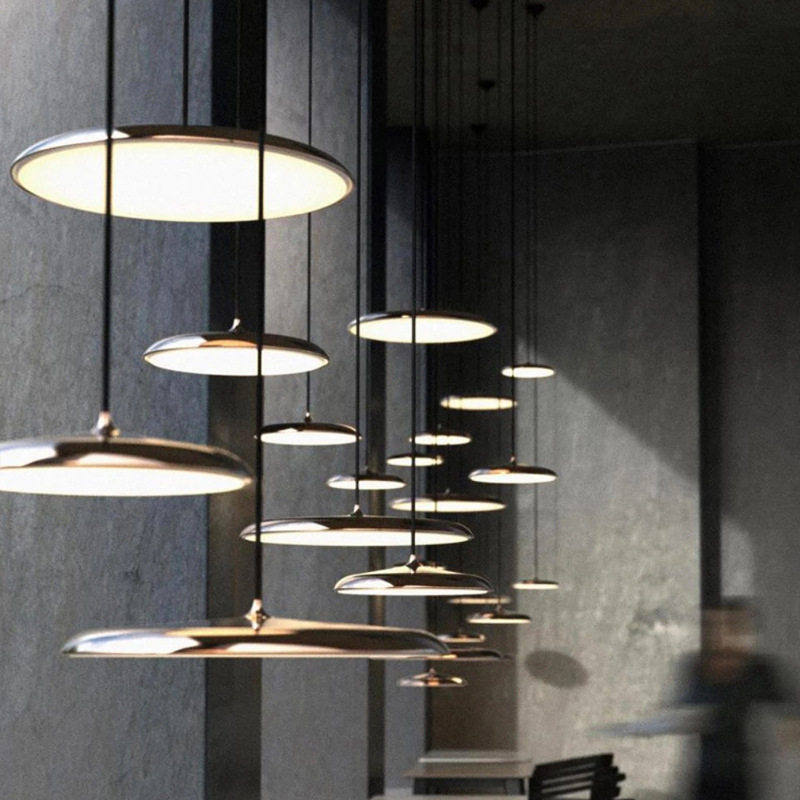 Scandinavian Ultra Thin Disc Pendant Light Diffused LED Modern Interior 25cm 40cm | Lumfield