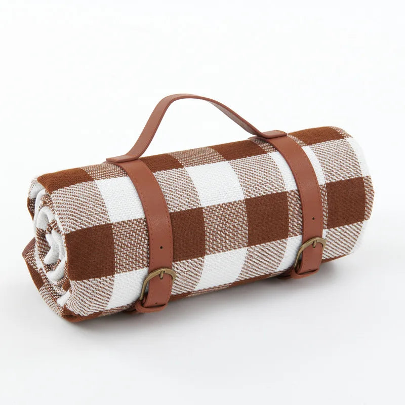 Waterproof Picnic Blanket Checkered With Carry Strap 59x79 Or 79x79 Inch | Lumfield