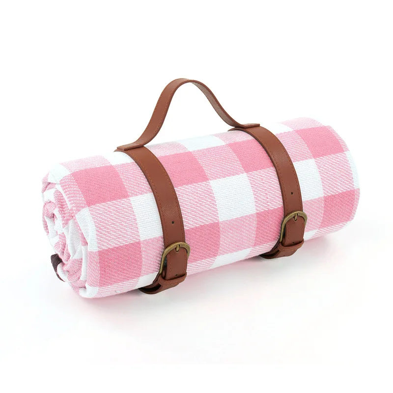 Waterproof Picnic Blanket Checkered With Carry Strap 59x79 Or 79x79 Inch | Lumfield