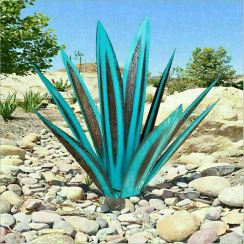 Metal Agave Garden Sculpture Rustic Iron Outdoor Yard Decor Stake | Lumfield