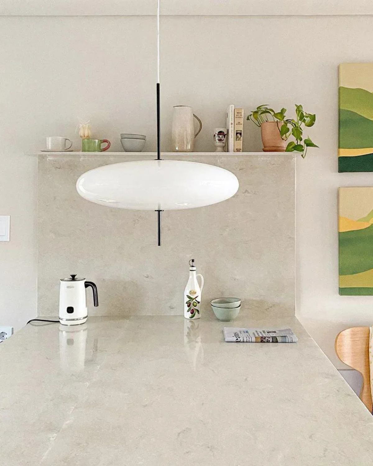 Pendant Light Floating Acrylic Metal Two-Tone Minimalist Modern Dining Room Living Room | Lumfield