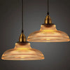 Ribbed Glass Pendant Light Warm Brass Kitchen Island Dining Room Ceiling Fixture | Lumfield