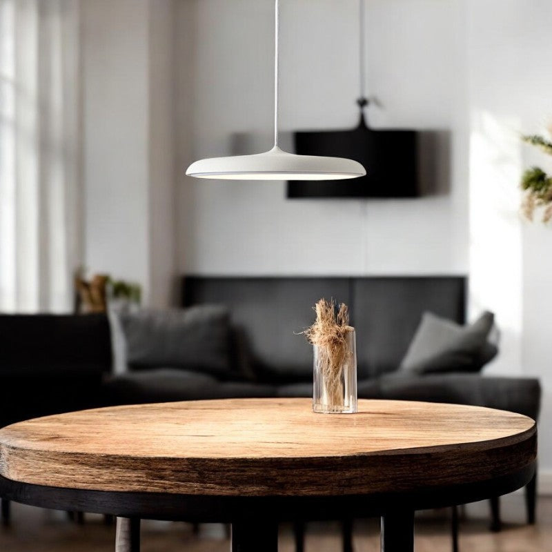 Scandinavian Ultra Thin Disc Pendant Light Diffused LED Modern Interior 25cm 40cm | Lumfield