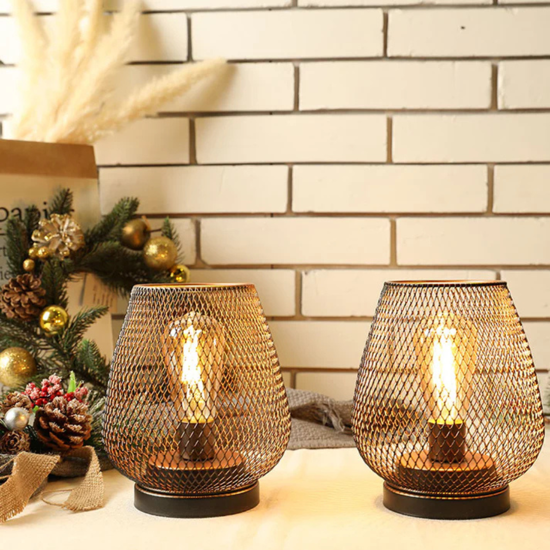 Wireless LED Lantern Rechargeable Modern Metal Indoor Outdoor Table Light | Lumfield