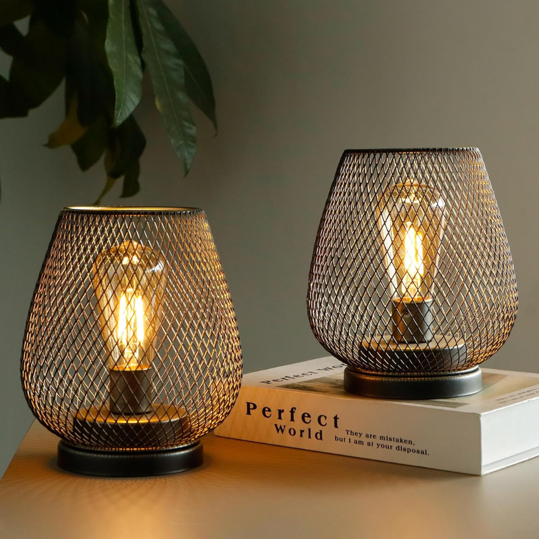 Wireless LED Lantern Rechargeable Modern Metal Indoor Outdoor Table Light | Lumfield