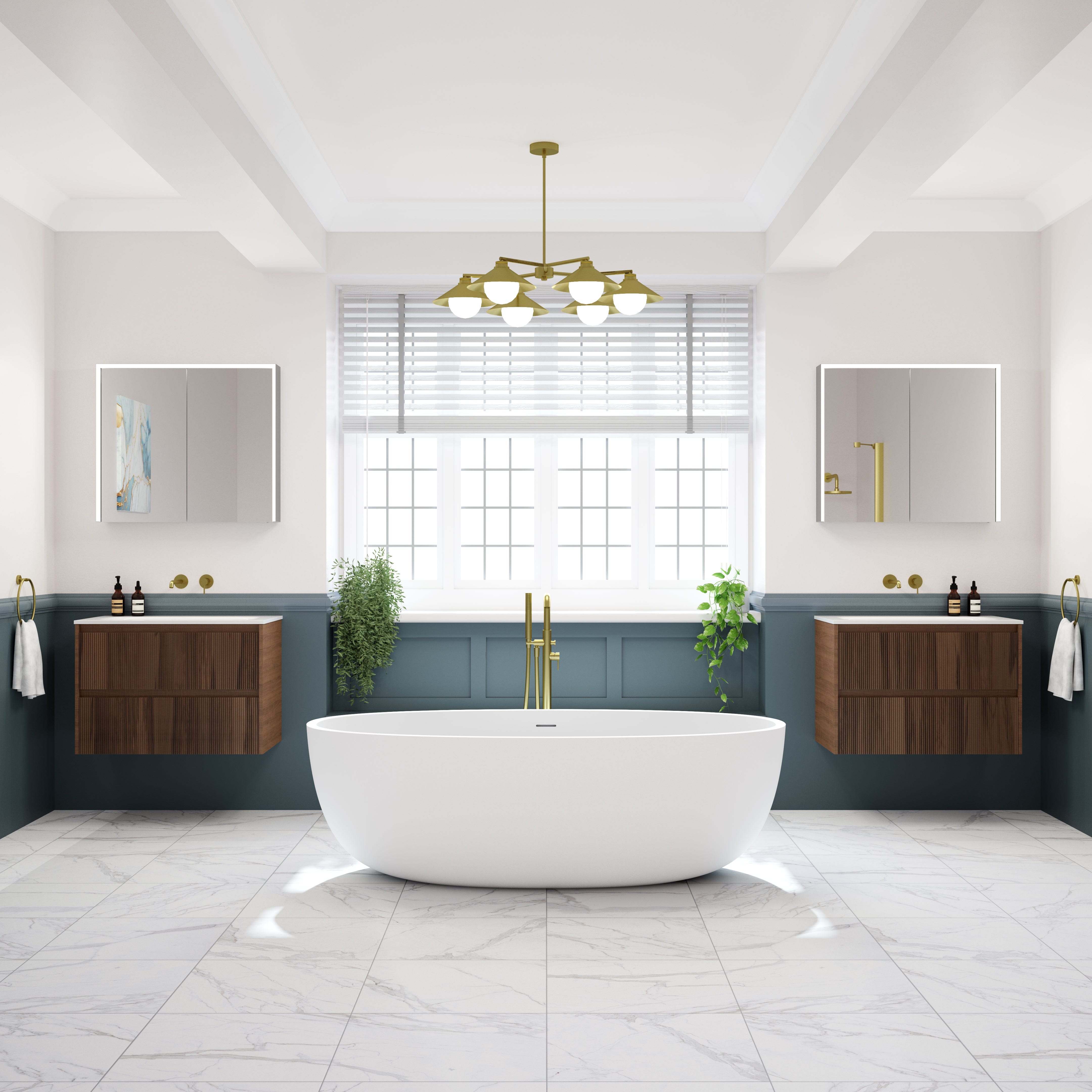 Floating Bathroom Vanity Solid Walnut Ribbed Front 24 Inch Beyondstone Sink Soft Close Drawers | Lumfield