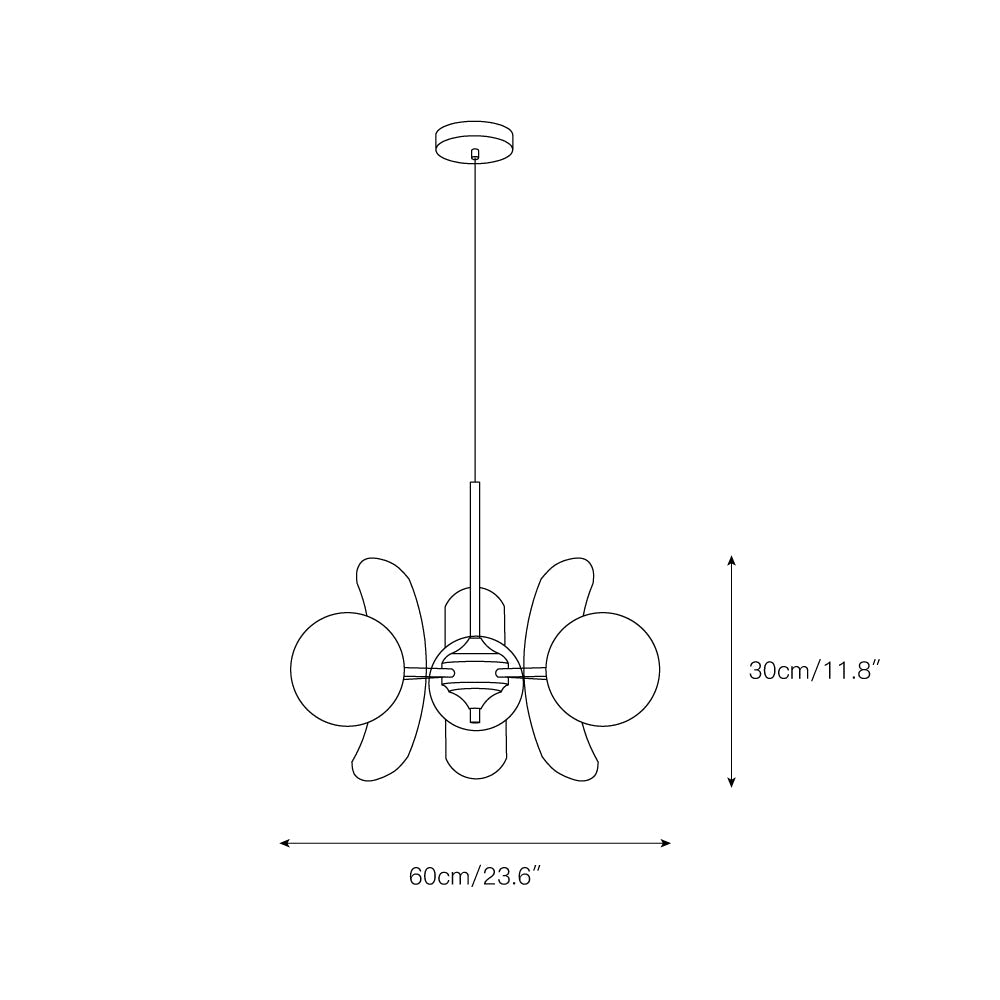 Sputnik Chandelier Chrome Iron Colored Acrylic White Glass Multi-Light Modern Dining Room Living Room | Lumfield