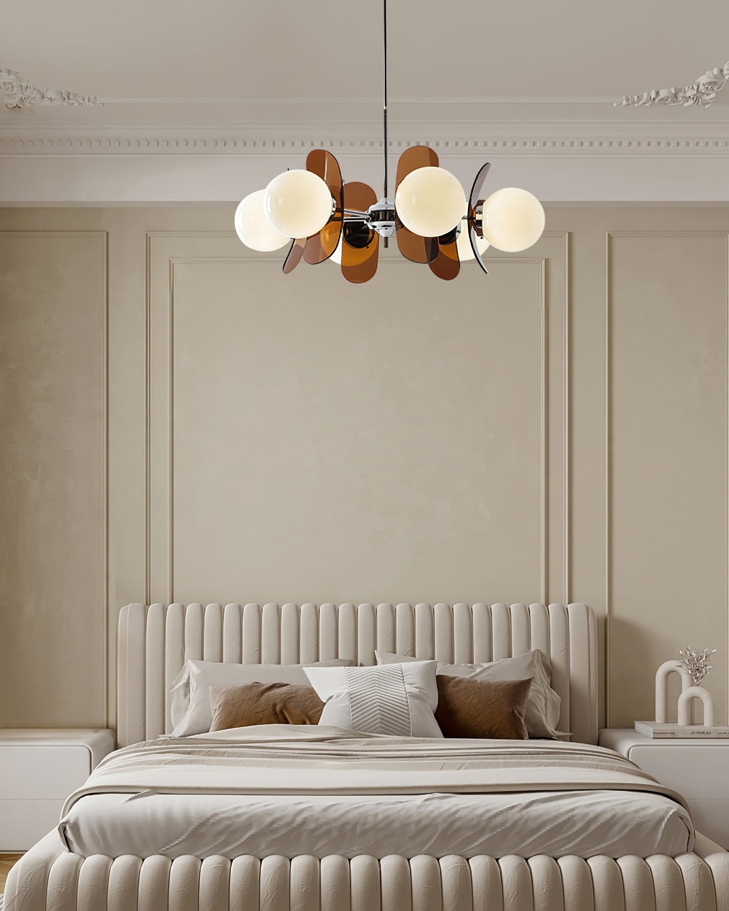 Sputnik Chandelier Chrome Iron Colored Acrylic White Glass Multi-Light Modern Dining Room Living Room | Lumfield