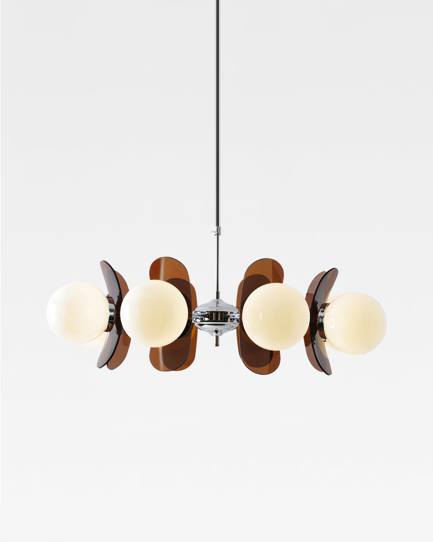 Sputnik Chandelier Chrome Iron Colored Acrylic White Glass Multi-Light Modern Dining Room Living Room | Lumfield