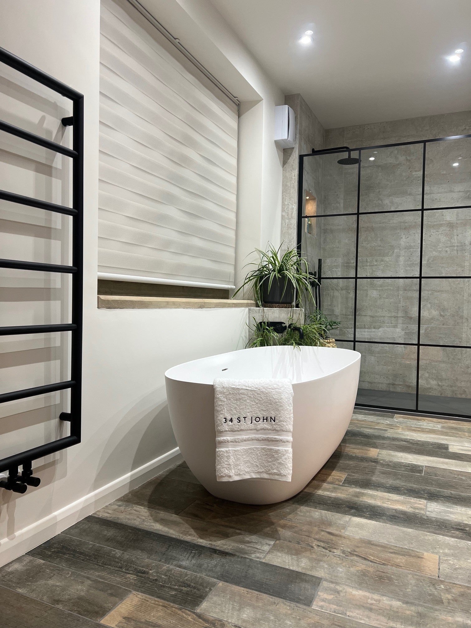 Freestanding Bathtub 63 Inch Matte White Solid Surface Soaking Tub Modern | Lumfield