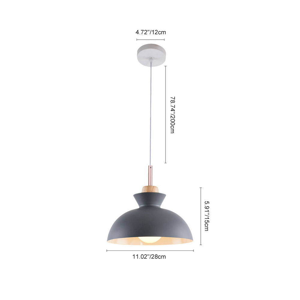 Pendant Light Modern Dome Metal Adjustable 11 Inch Kitchen | Lumfield