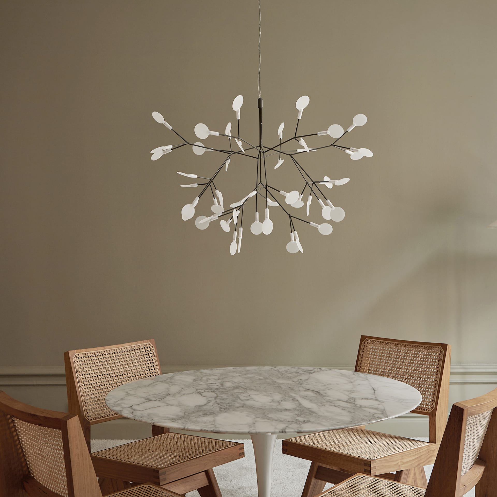 Heracleum Chandelier Organic LED Branch Design Black Rose Gold White Dimmable Remote High Ceiling | Lumfield