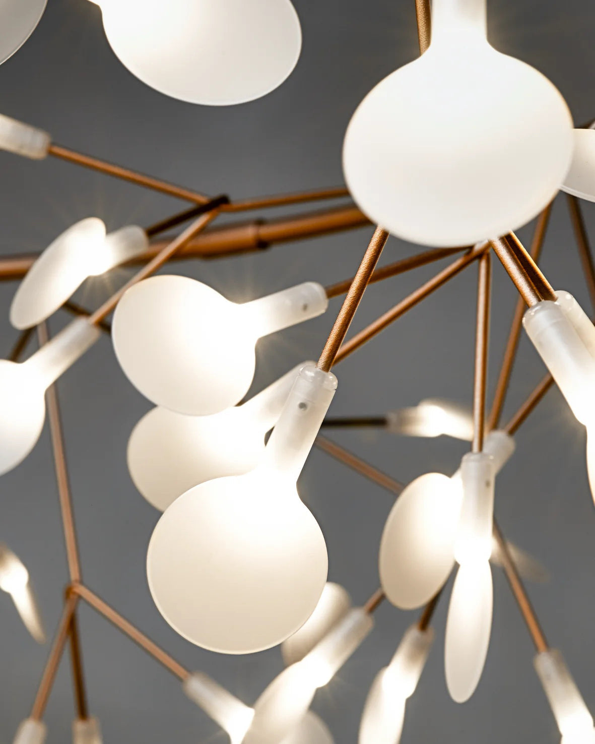 Heracleum Chandelier Organic LED Branch Design Black Rose Gold White Dimmable Remote High Ceiling | Lumfield