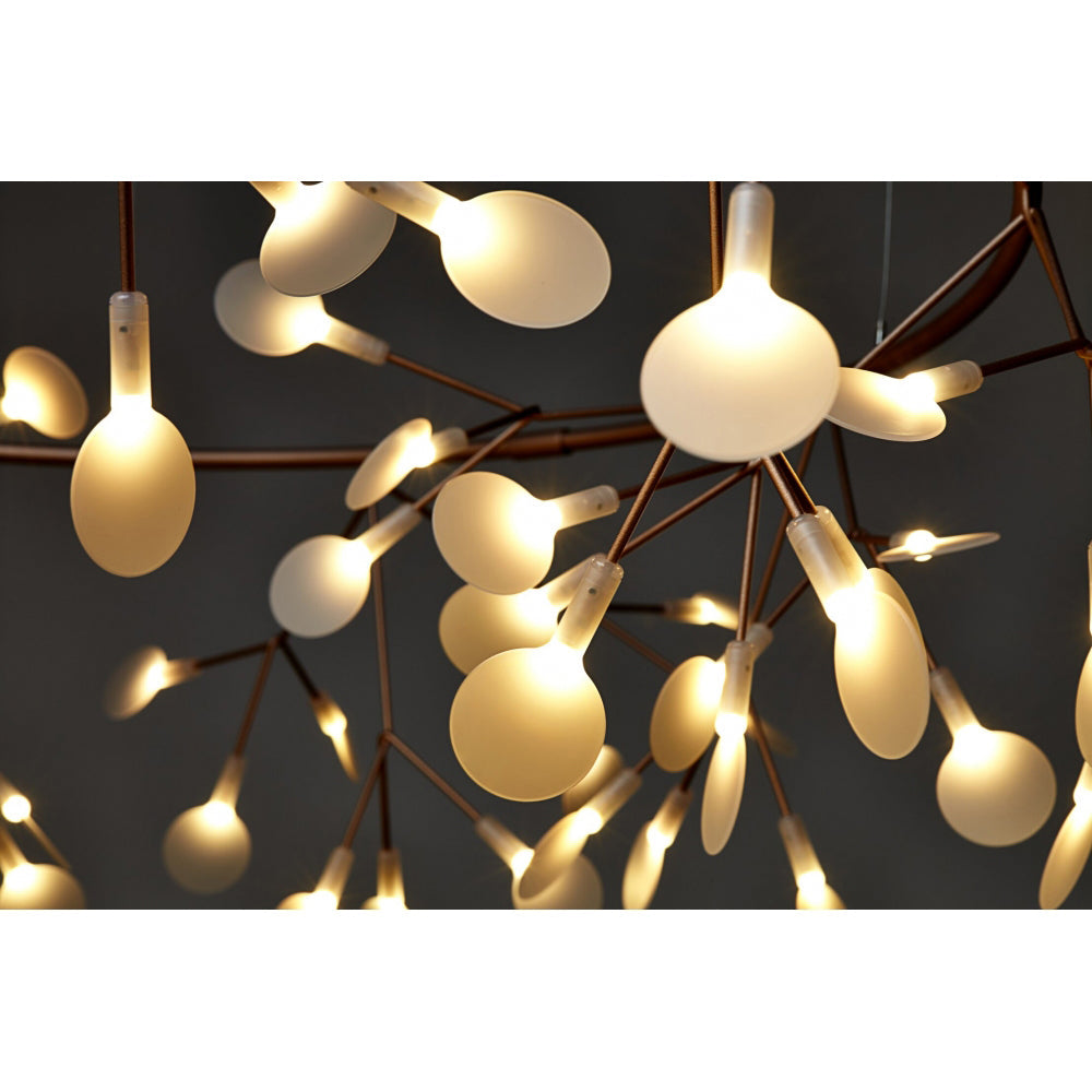 Heracleum Chandelier Organic LED Branch Design Black Rose Gold White Dimmable Remote High Ceiling | Lumfield