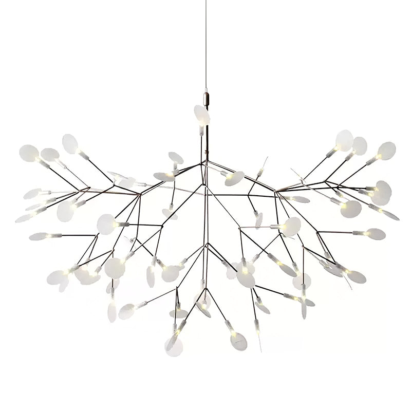 Heracleum Chandelier Organic LED Branch Design Black Rose Gold White Dimmable Remote High Ceiling | Lumfield
