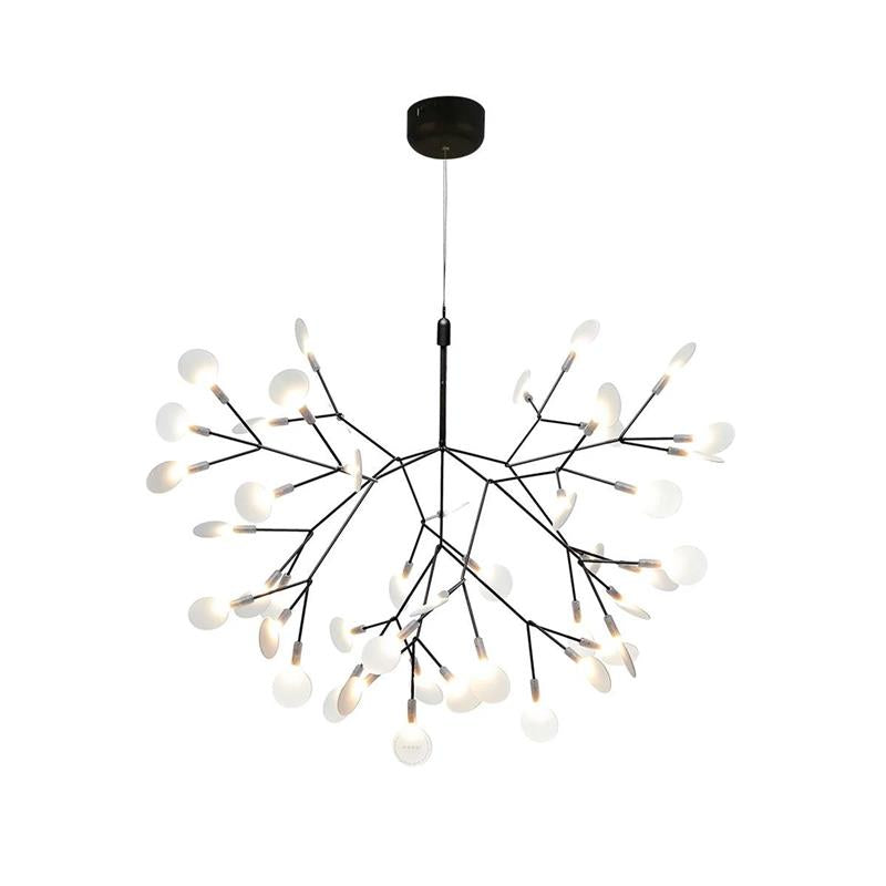 Heracleum Chandelier Organic LED Branch Design Black Rose Gold White Dimmable Remote High Ceiling | Lumfield