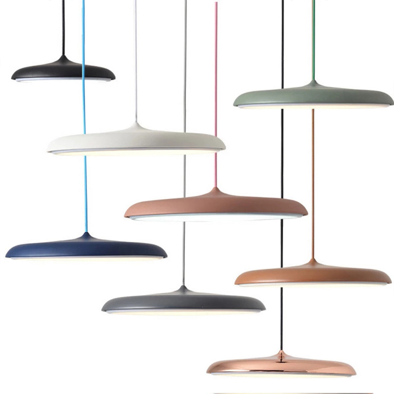 Scandinavian Ultra Thin Disc Pendant Light Diffused LED Modern Interior 25cm 40cm | Lumfield