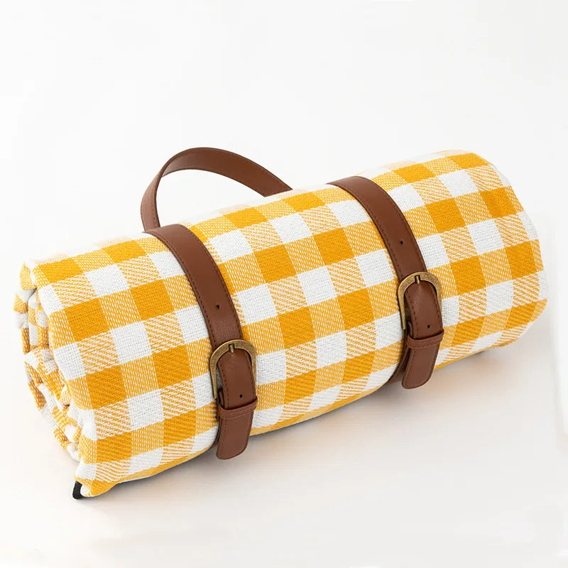 Waterproof Picnic Blanket Checkered With Carry Strap 59x79 Or 79x79 Inch | Lumfield