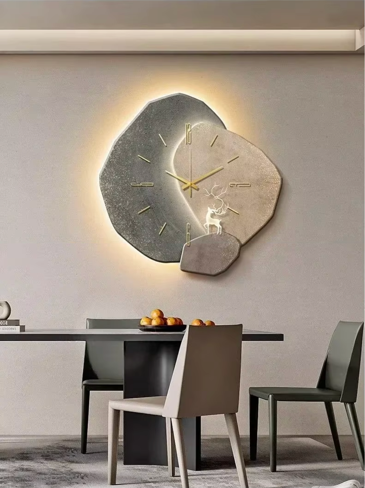 Wooden LED Wall Clock Modern Organic Design Silent Quartz Backlit | Lumfield
