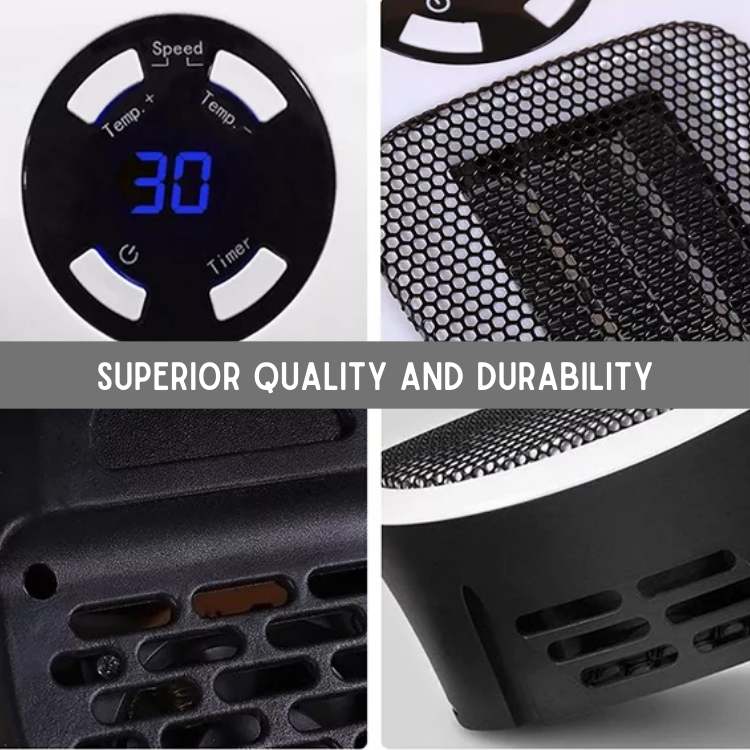 Compact Ceramic Space Heater Fast Heating 344 Sq Ft Indoor Portable | Lumfield