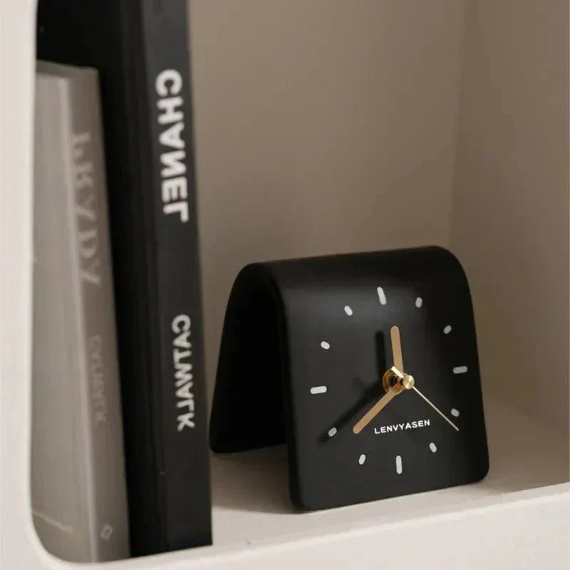 Ceramic Desk Clock Silent Quartz Minimalist Modern Table Clock Decorative Accent | Lumfield