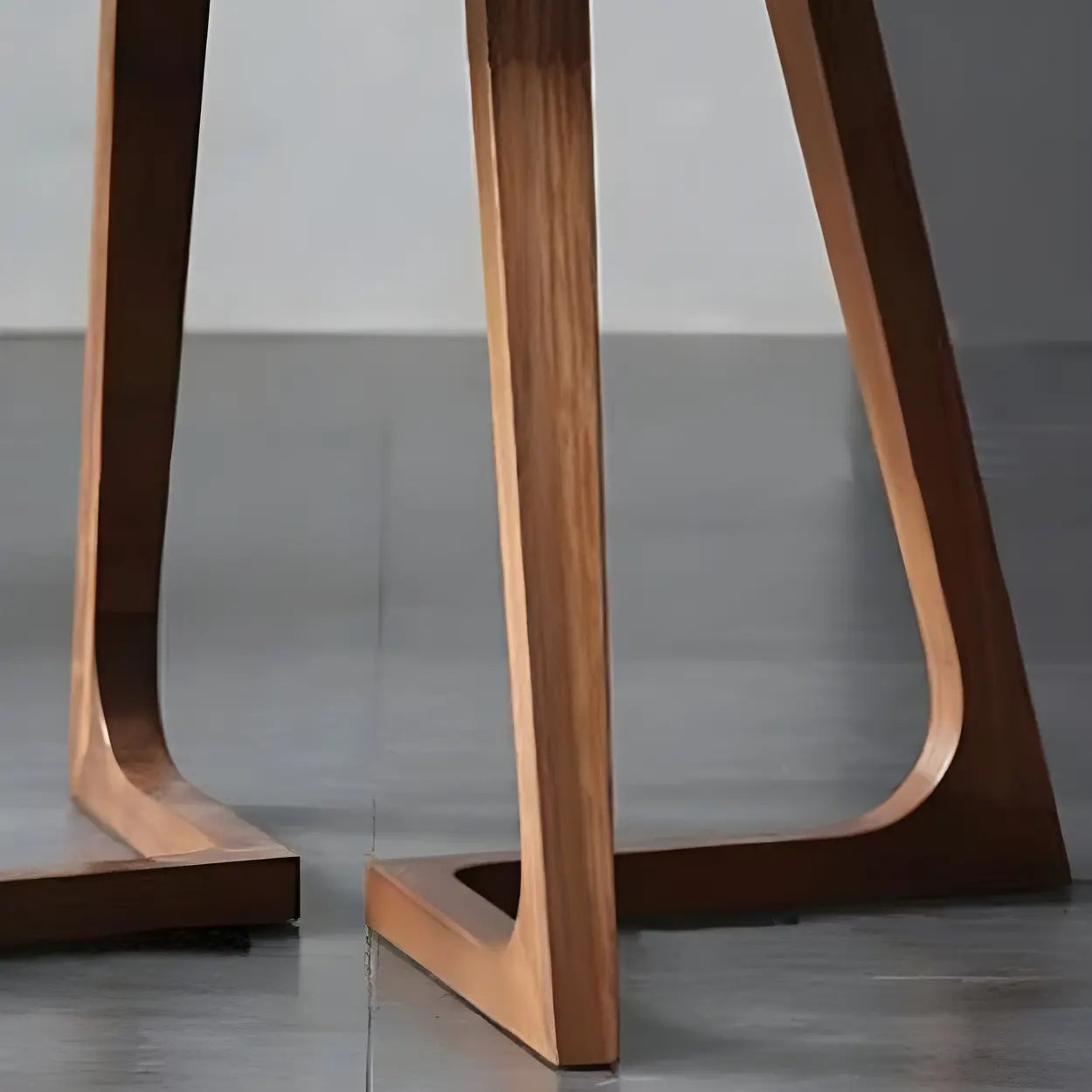 Round Wooden Dining Table Interlock Base Solid Wood Walnut Or Natural 35 Inch Modern Small Space | Lumfield