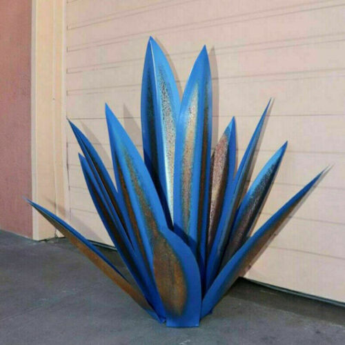 Metal Agave Garden Sculpture Rustic Iron Outdoor Yard Decor Stake | Lumfield